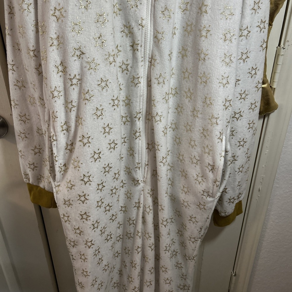 #followme Womens One Piece Christmas Themed Adult Microfleece Hoodie PJs L - Picture 3 of 11